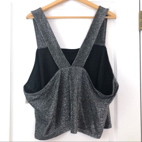 Leith Crop Dark Silver Metallic Tank Square Neck - Picture 4 of 6